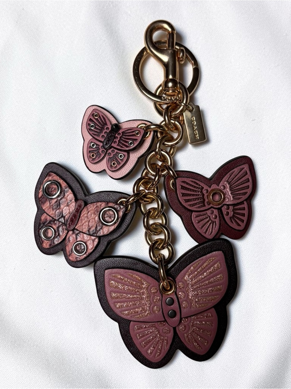 Coach Pink Butterfly Keychain Charm